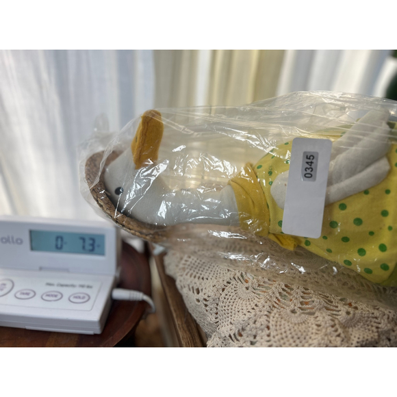 Cottagecore Goose Doll 🦆 Farmhouse Spring Decor Yellow Polka Dot Dress - Picture 7 of 7